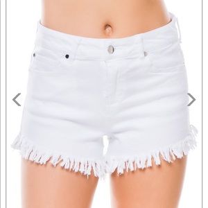 White denim shorts